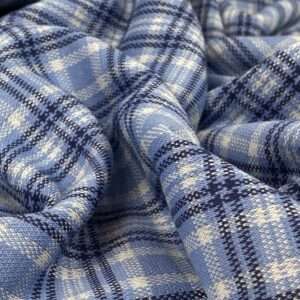 Blue Checkers – Soft viscose tricot