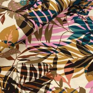Tropical leaves Pink- viscose tricot