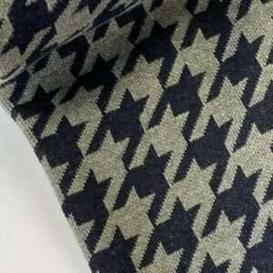 Kakhi houndstooth -recycled jacquard tricot