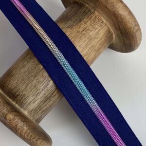 Spiraal Ritstape Navy Blue – rainbow 6mm