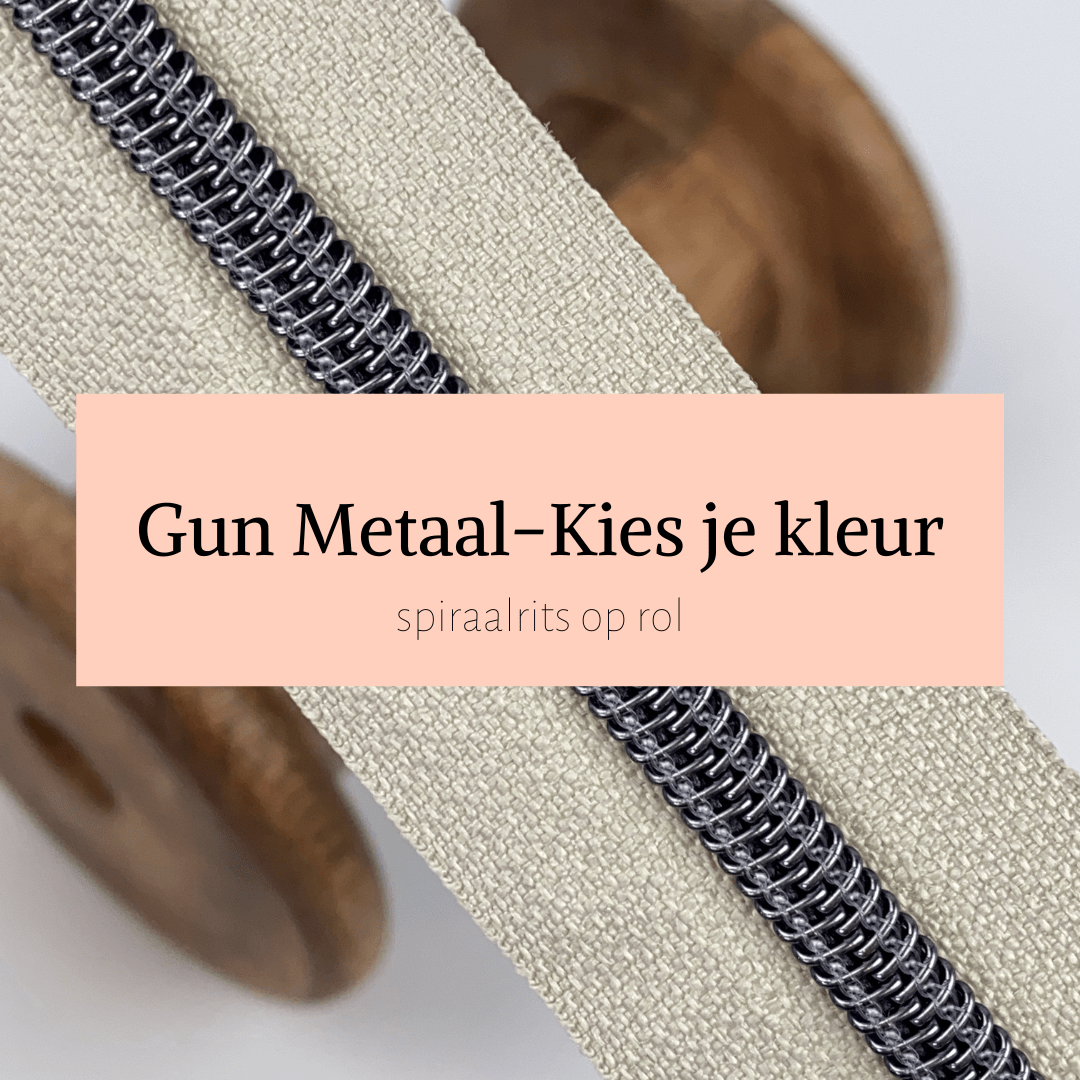 Gun Metaal – Spiraalrits op rol 6mm