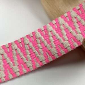 Tassenband Ethnic Fluo Pink 40 mm