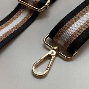 Zwart gestreept  -afgewerkte tassenband 40 mm