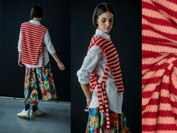 Hoda Stripes Red - Big Knit Fibre Mood