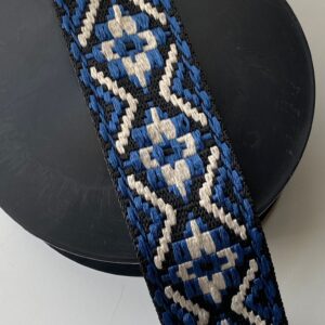 Tassenband blue white Aztec 50 mm