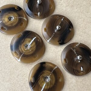Medium bruin Aannaaibare Drukknopen – Buffelhoorn Look 25mm – Set van 3