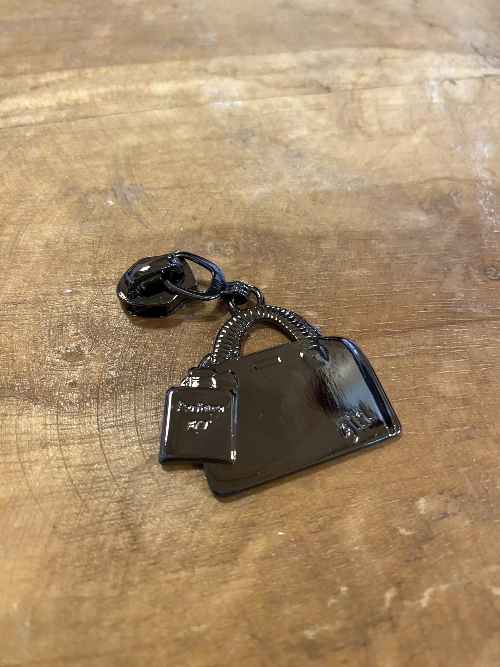 Handtas groot - gun metaal - schuiver voor SPIRAAL rits 6mm