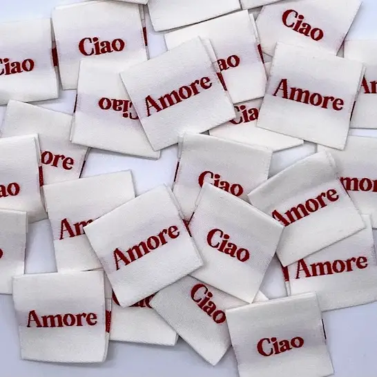 Ciao Amore - gevouwen naailabel per stuk