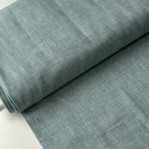 Azur Blue Herringbone – Linnen Twill