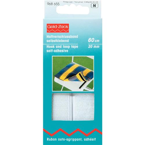 Zelfklevende klittenband / velcro - WIT 20mm - pakketje van 60cm