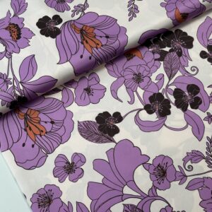 Italian pink flower  – Satijn (deadstock)