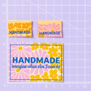 Bold Blooms – Set van 4 geweven labels