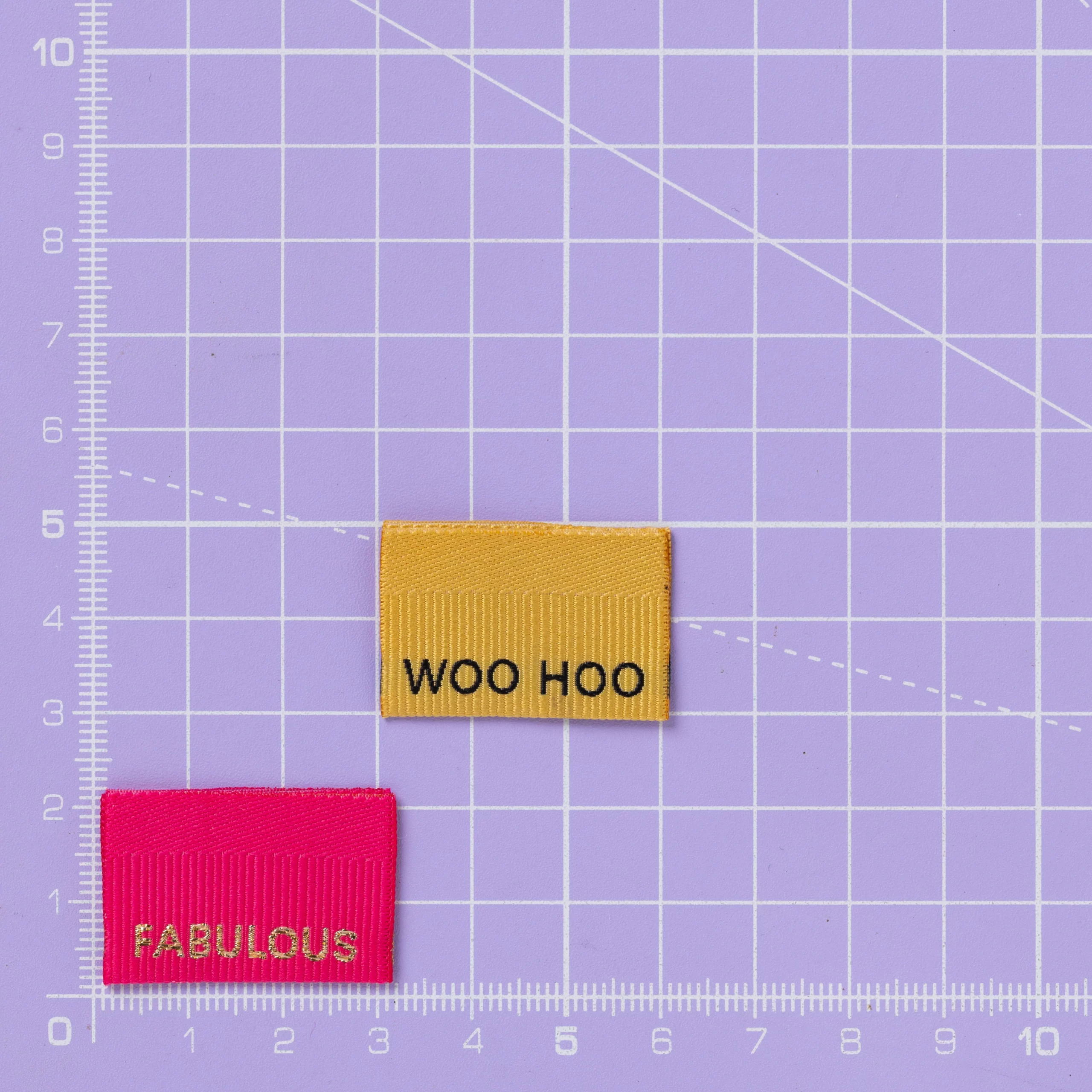 Fabulous/ Woohoo - Set van 6 geweven labels - Afbeelding 2