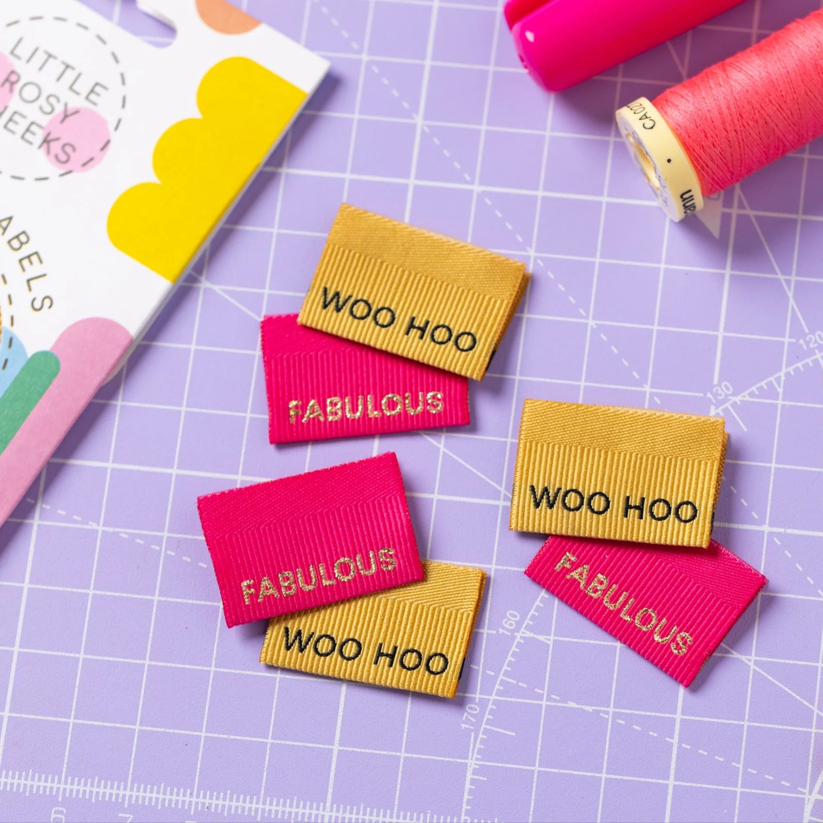 Fabulous/ Woohoo - Set van 6 geweven labels - Afbeelding 4