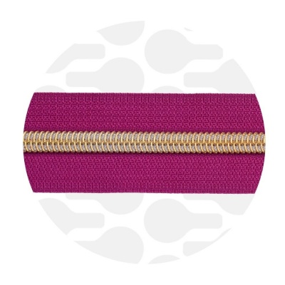 Amaranth magenta - Goud spiraalrits per meter