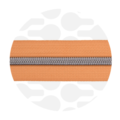 Apricot yellow- Zilver spiraalrits per meter