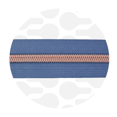 Cloudy Blue - Rosé goud spiraalrits per meter