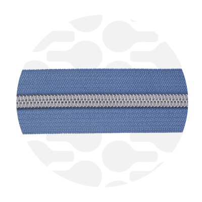 Cloudy Blue - Zilver spiraalrits per meter