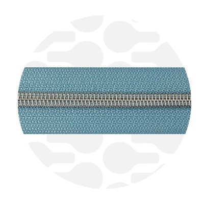 Foggy Blue - Zilver spiraalrits per meter