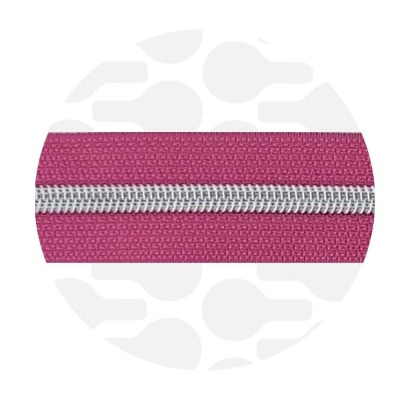 Hot Pink - Zilver spiraalrits per meter