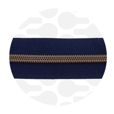 Navy blue - Messing spiraalrits per meter