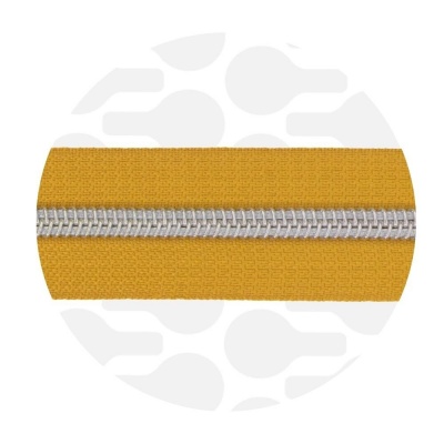 Ochre Yellow - Zilver spiraalrits per meter