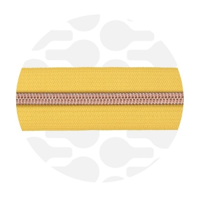 Sunny Yellow - Rosé goud spiraalrits per meter