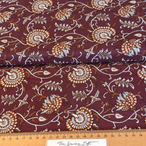 Bordeaux Bouquet – Popeline Katoen
