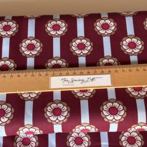 Burgundy Blossom – Popeline Katoen