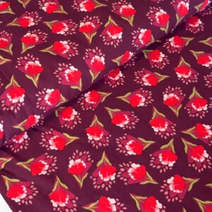 Burgundy Botanica – Popeline Katoen
