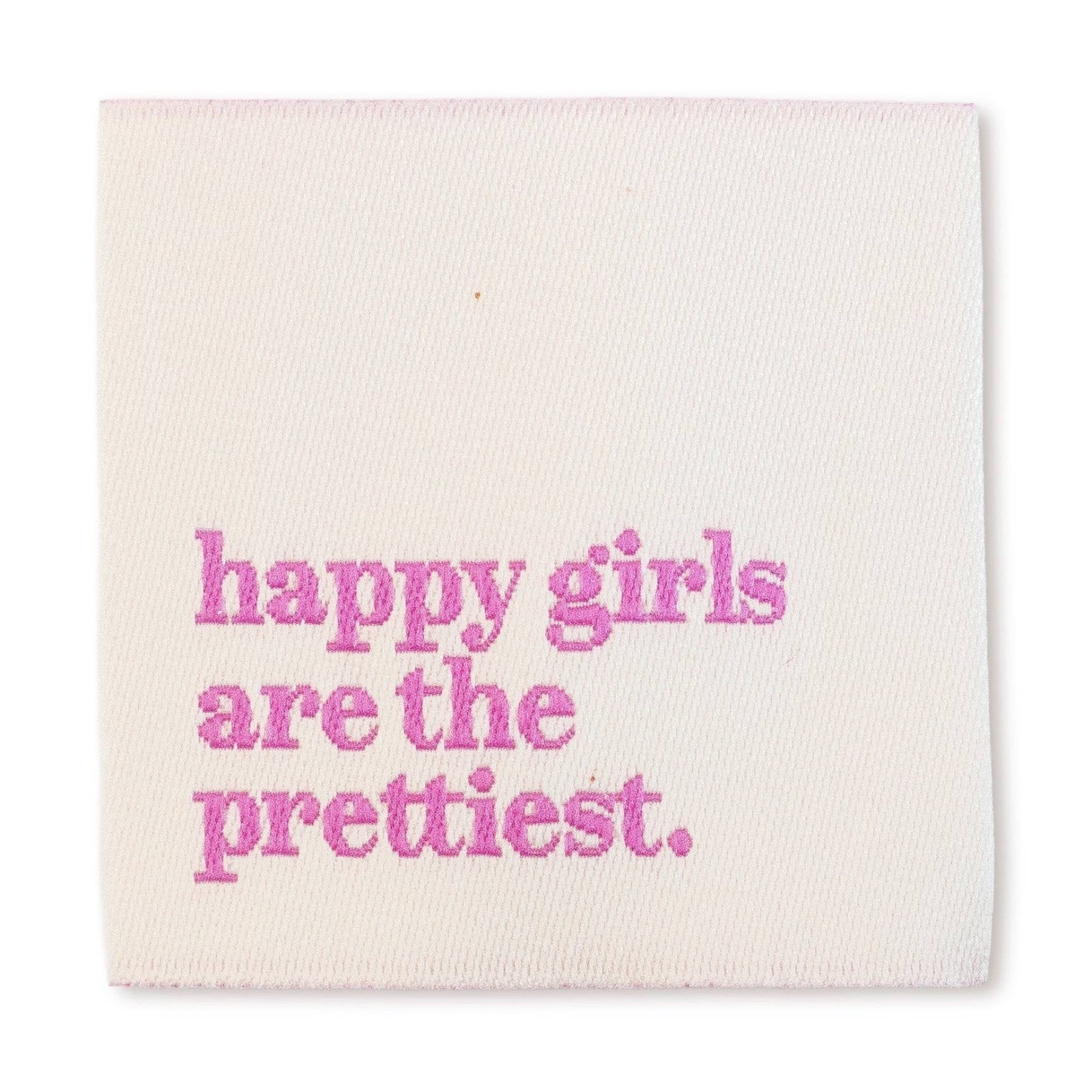 Happy girls are the prettiest - Naailabel per stuk