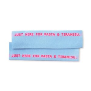 Just here for pizza & tiramisu – Naailabel per stuk