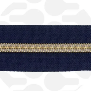 Navy Blue – Goud spiraalrits per meter