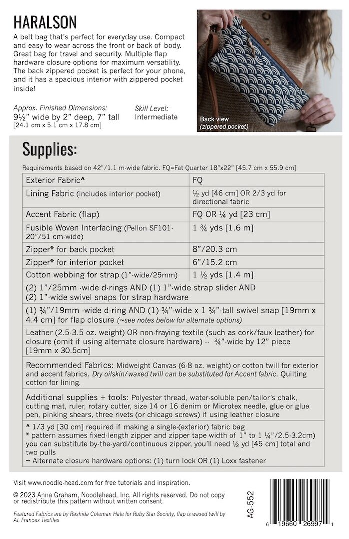 Haralson cross body - Noodlehead papieren patroon - Afbeelding 2